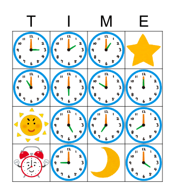 Time Bingo Card