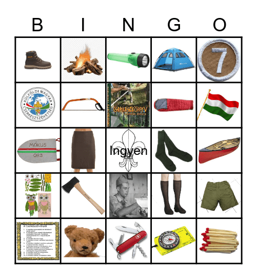 Cserkész Bingó Bingo Card