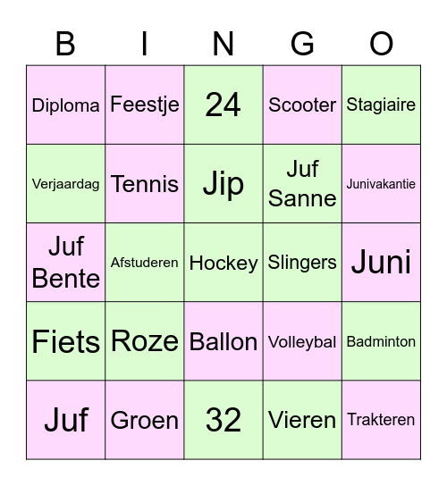 Juffen bingo Card