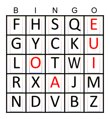 Alphabet Bingo Card