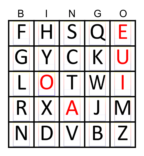 Alphabet Bingo Card