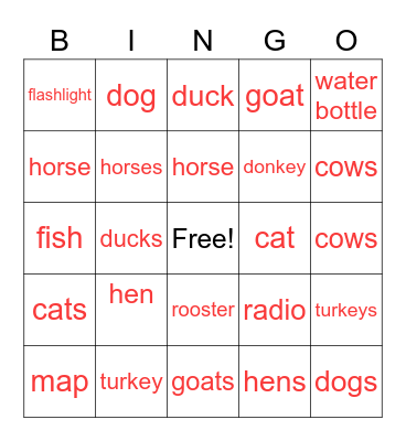Unit 5 Bingo Card