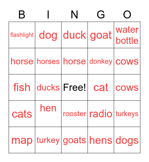Unit 5 Bingo Card