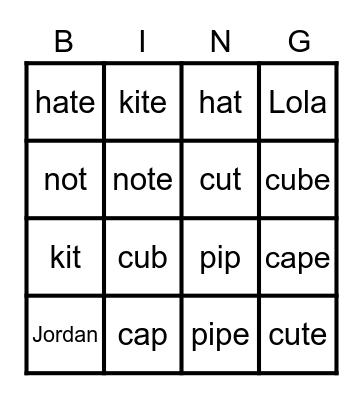 SS4 Open Lesson Bingo Card