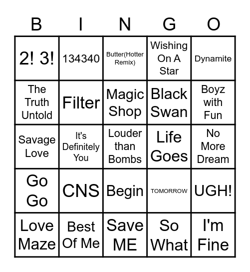 B_Jungkookie7 Bingo Card