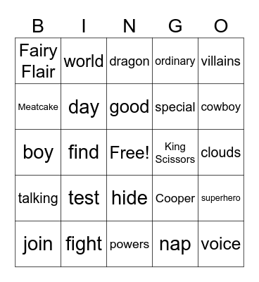 Tom Thunder Origin Bingo Card