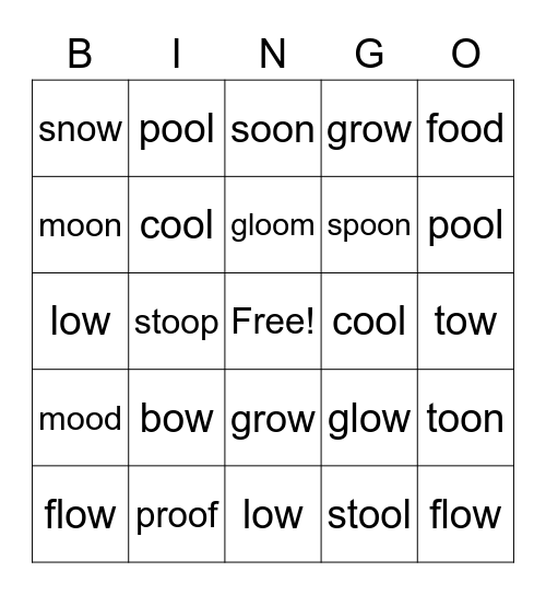 ow & oo Bingo Card