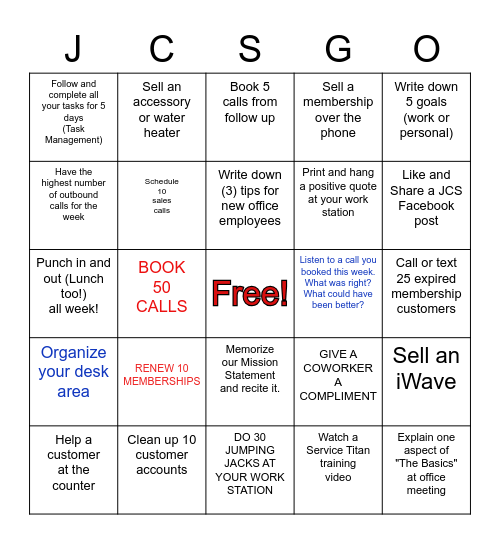 CSR BINGO Card