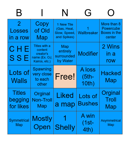 Map Maker Bingo (Showdown) Bingo Card