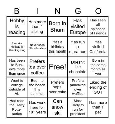 ERCO Bingo Card