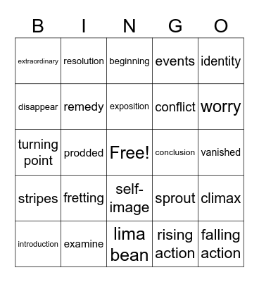 FUN FRIDAY VOCAB BINGO Card