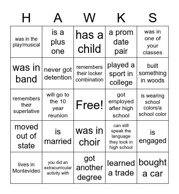 Find someone who... Bingo Card