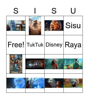 Raya and the Last Dragon Bingo Card