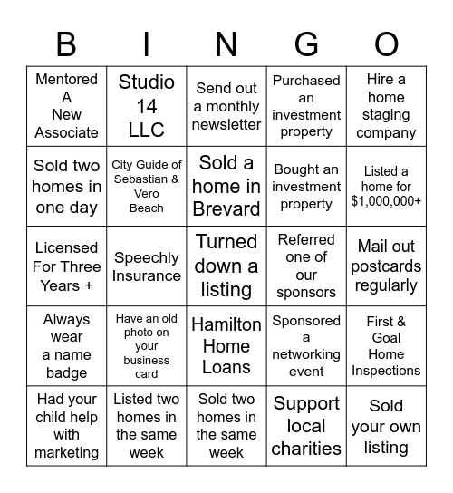 REALTORS LUNCHEON Bingo Card