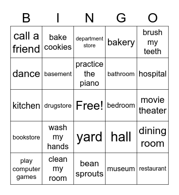 G4 Bingo Card