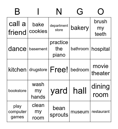 G4 Bingo Card