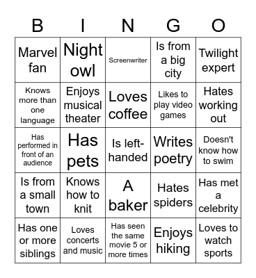BTL Bingo Card