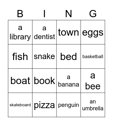 Context Clue Bingo Card