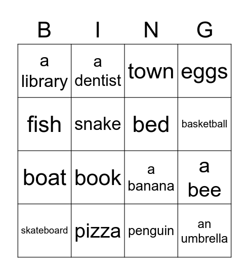 Context Clue Bingo Card