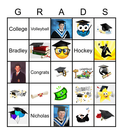 Congratulations Bradley, Brock & Nicholas Bingo Card