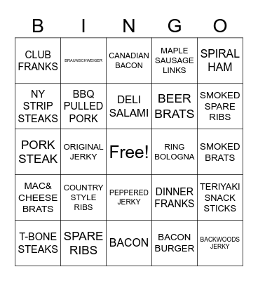 SANDERS MEATS WINTER BINGO Card