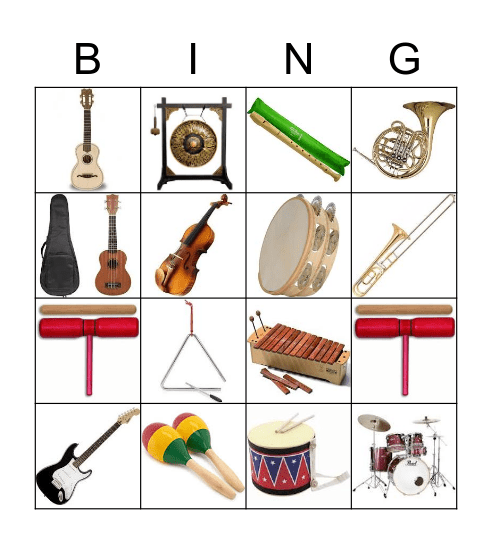 Instrumentos Musicais Bingo Card