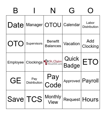 Payroll Bingo Card