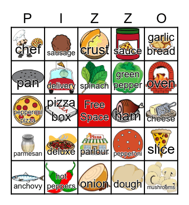 PIZZ-O Bingo Card