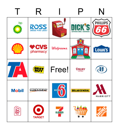 Tripn Bingo Card