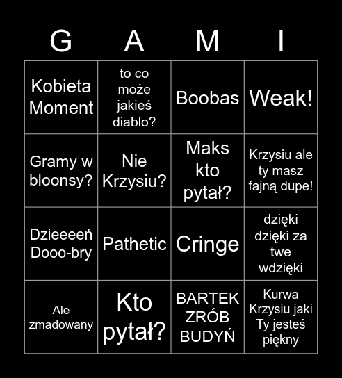 BINGO GAMBINGO Card