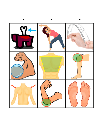 Body parts and actions Bingo Card
