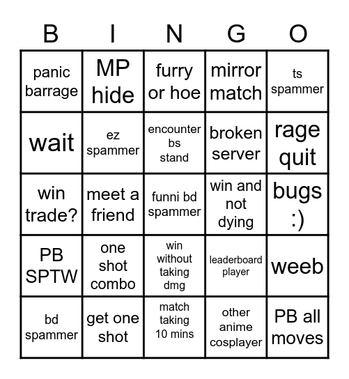 Red Hot Chilli Pepper Bingo Card