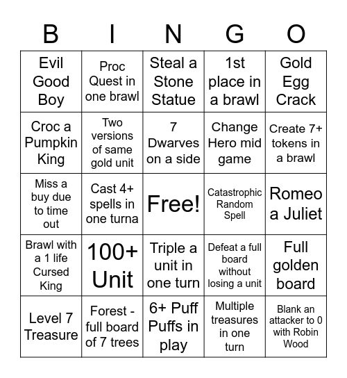 Storybook Brawl Bingo Card