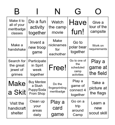 Mentor Mentee Bingo! Bingo Card
