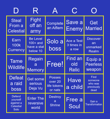 2nd Convergence Bingo Card