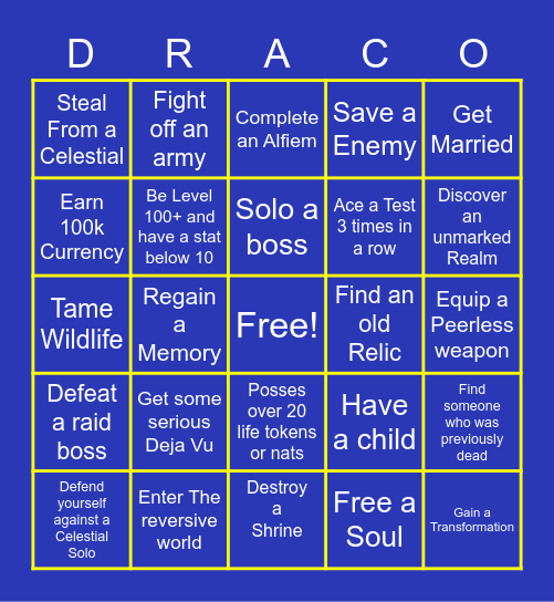 2nd Convergence Bingo Card