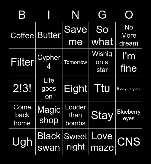 @seokjinnieszs Bingo Card
