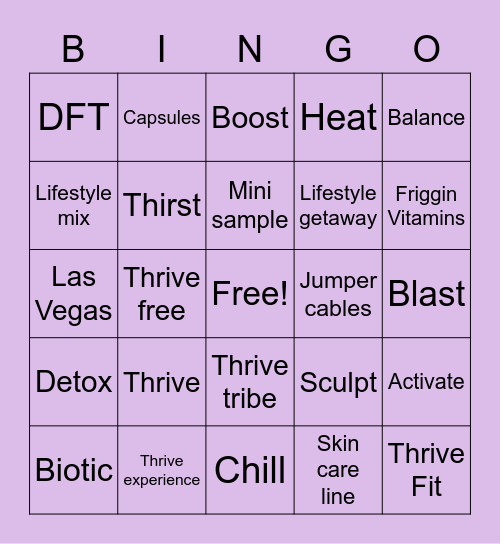 Thrive Bingo Card