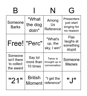 Precord Awards Bingo Card