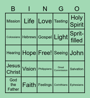 Cellgroup Bingo Card