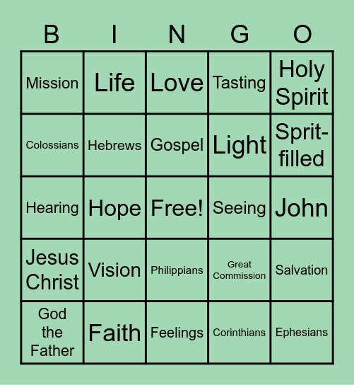 Cellgroup Bingo Card