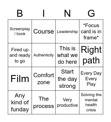 :) Bingo Card