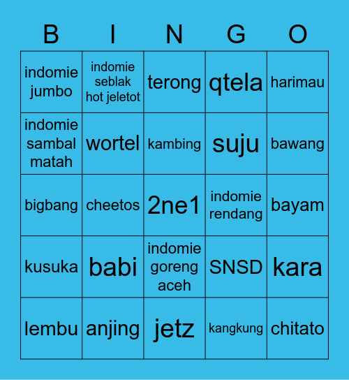 HYERIIIIIIIIIIIIIIIIIIIIIIIIIIIIIIIII Bingo Card