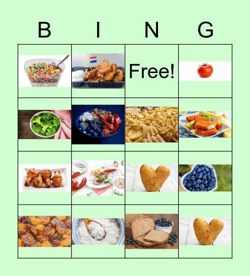 Schijf van vijf - GEZONDE VOEDING Bingo Card