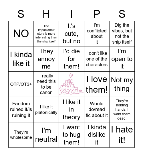 Ship Bingo Card
