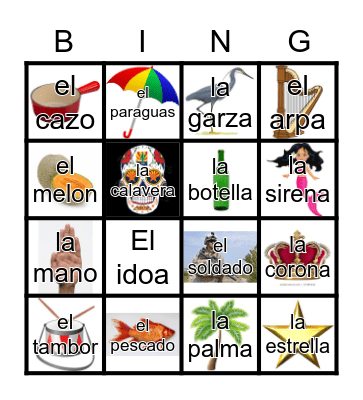 Loteria blast Bingo Card