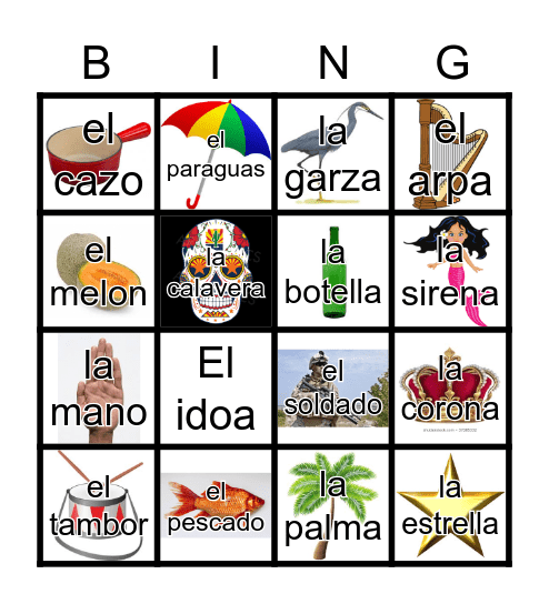 Loteria blast Bingo Card