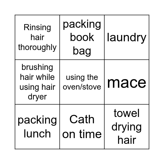 The things I still practice With Bingo Card