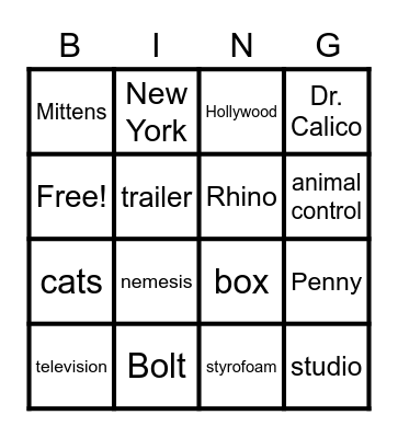 BOLT Bingo Card