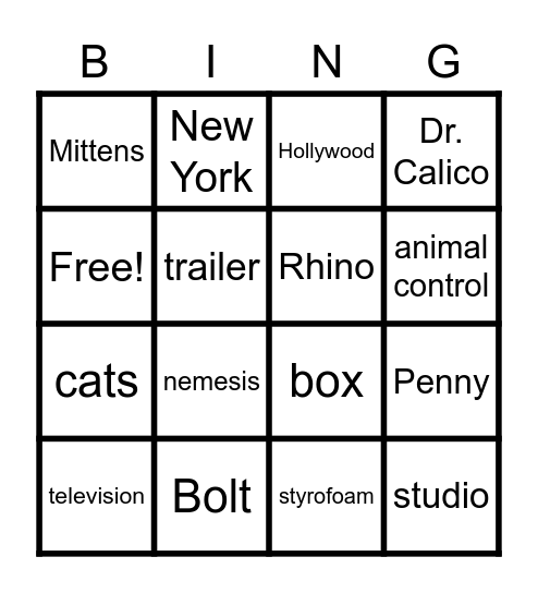 BOLT Bingo Card